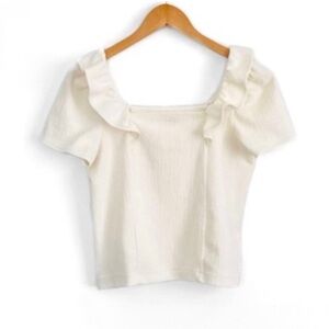 Madewell Crosshatch Ruffled Top